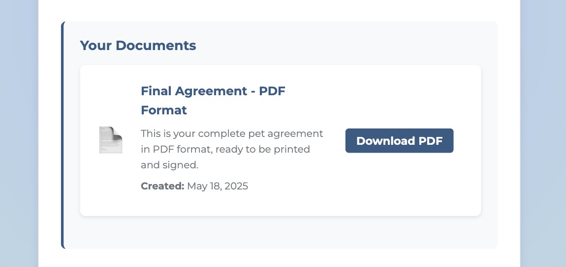 Step 4: Pay and download the agreement